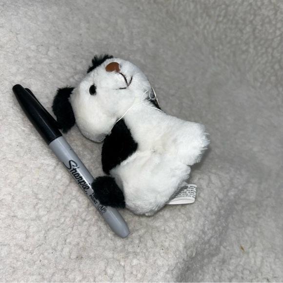 Russ Berrie Puppy Love small 5" puppy dog plush black & white with tag #4914 - Picture 9 of 9